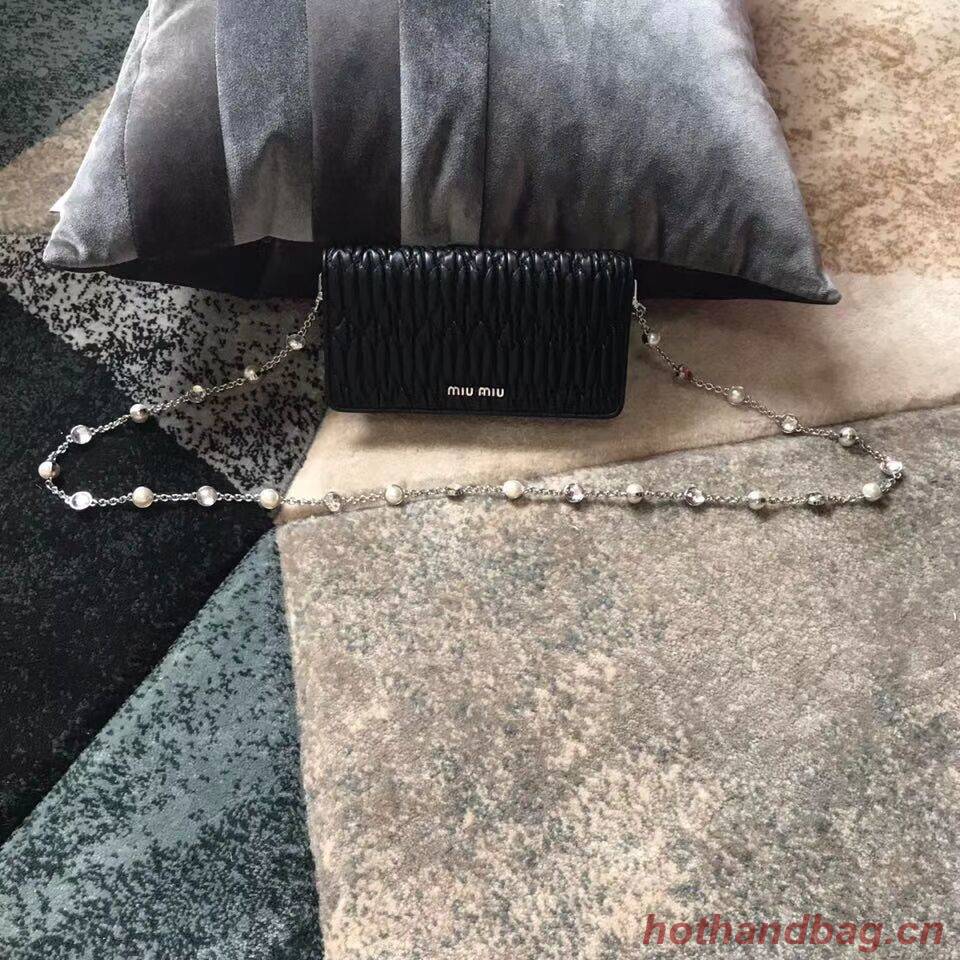 miu miu Matelasse Nappa Leather Shoulder Bag 5DH044A black miu miu Matelasse Nappa Leather Shoulder Bag 5DH044A black