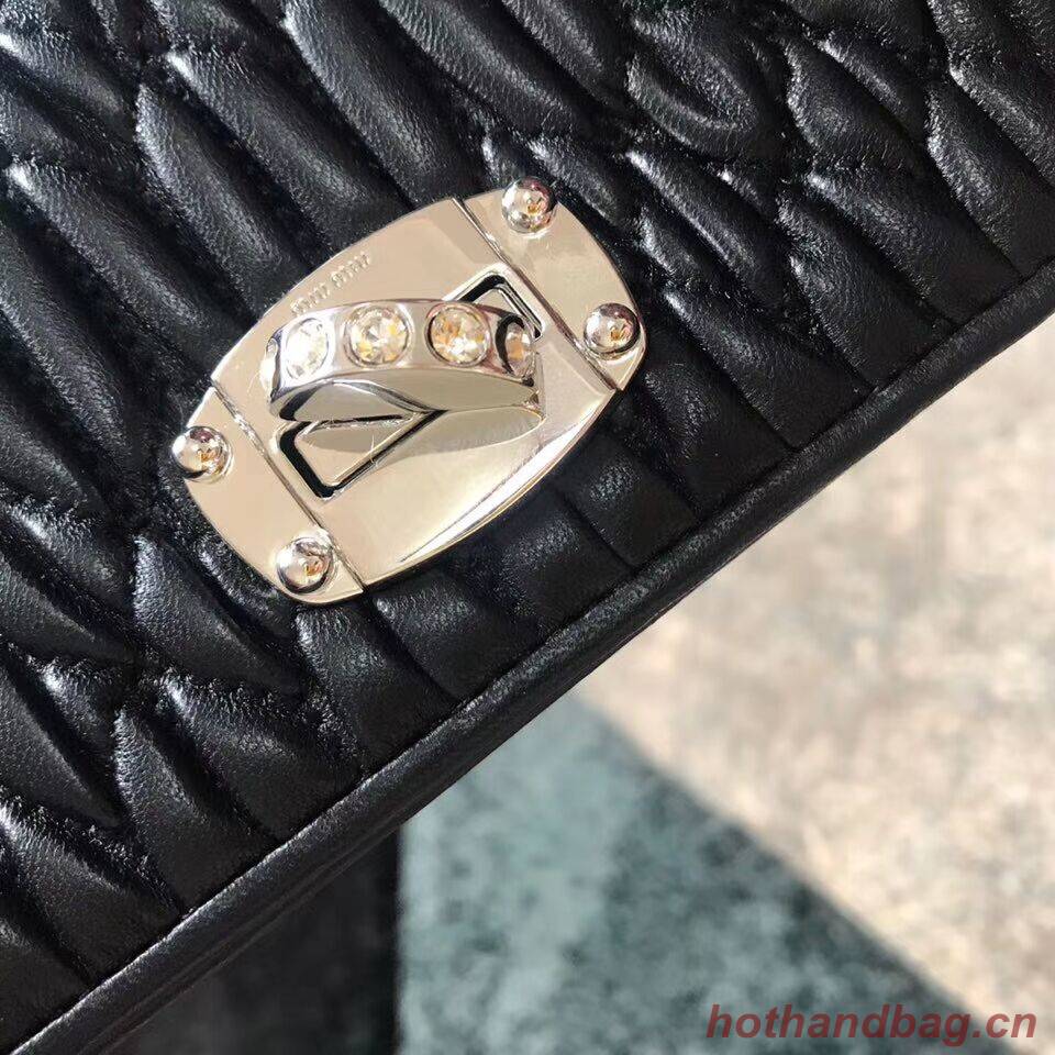 miu miu Matelasse Nappa Leather Shoulder Bag 5DH044A black miu miu Matelasse Nappa Leather Shoulder Bag 5DH044A black