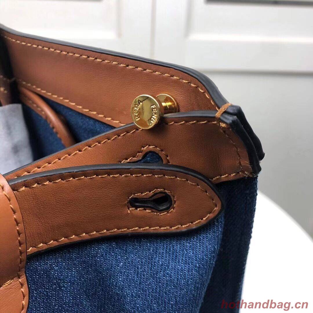 FENDI PEEKABOO X-TOTE canvas bag 8BH374A brown&blue FENDI PEEKABOO X-TOTE canvas bag 8BH374A brown&blue