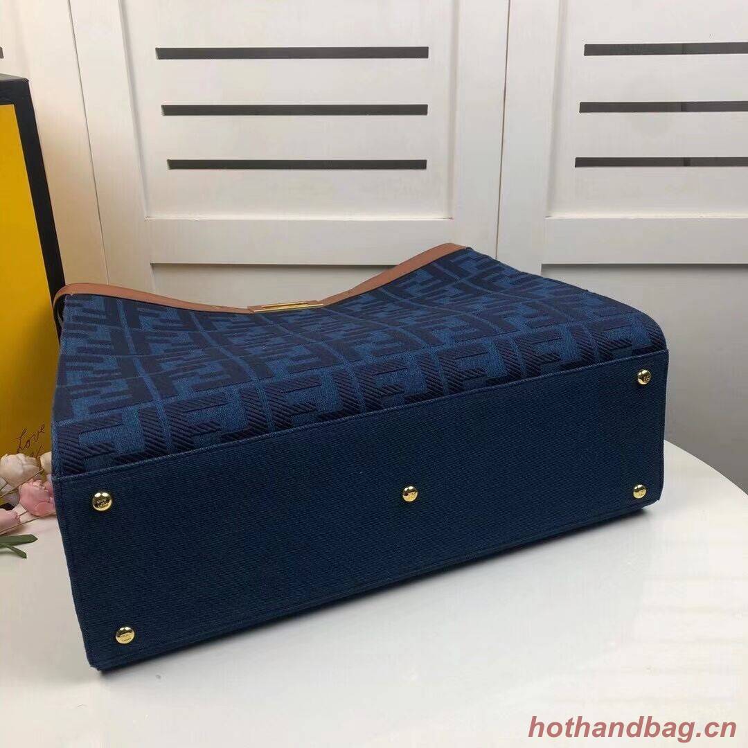 FENDI PEEKABOO X-TOTE canvas bag 8BH374A brown&blue FENDI PEEKABOO X-TOTE canvas bag 8BH374A brown&blue