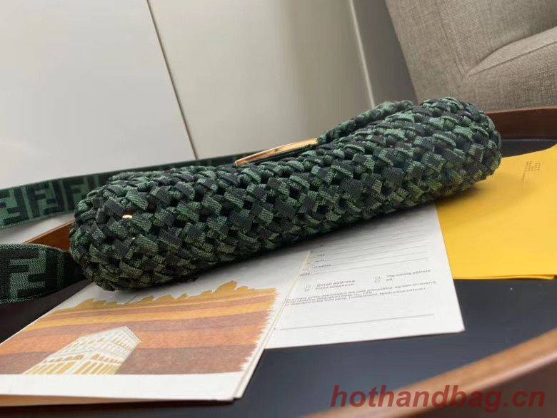 FENDI Baguette Shoulder Bag F0388 Green FENDI Baguette Shoulder Bag F0388 Green