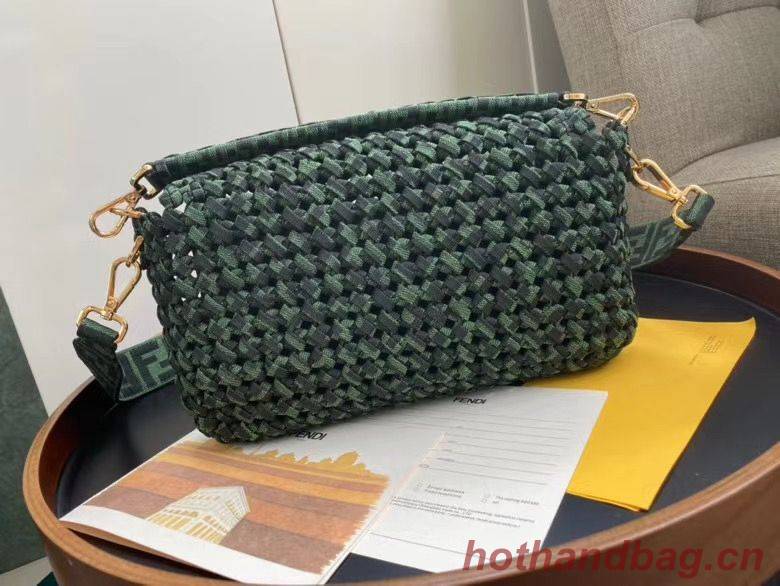 FENDI Baguette Shoulder Bag F0388 Green FENDI Baguette Shoulder Bag F0388 Green