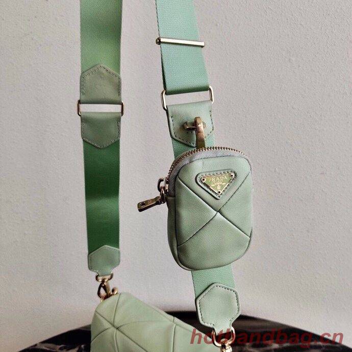 Prada Gaufre nappa leather shoulder bag 1BD292A light green Prada Gaufre nappa leather shoulder bag 1BD292A light green
