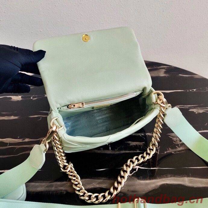 Prada Gaufre nappa leather shoulder bag 1BD292A light green Prada Gaufre nappa leather shoulder bag 1BD292A light green