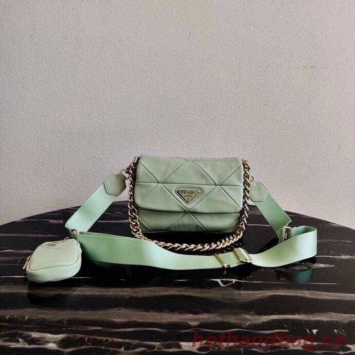 Prada Gaufre nappa leather shoulder bag 1BD292A light green Prada Gaufre nappa leather shoulder bag 1BD292A light green
