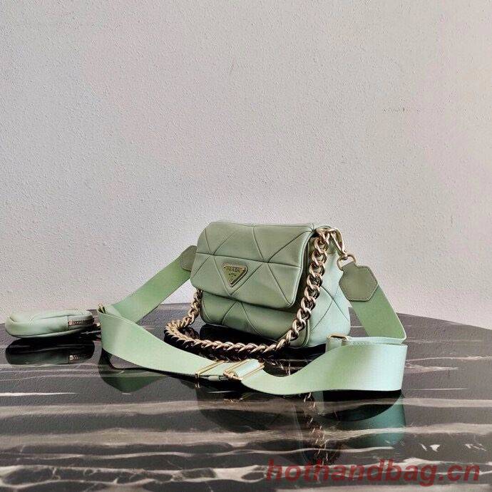 Prada Gaufre nappa leather shoulder bag 1BD292A light green Prada Gaufre nappa leather shoulder bag 1BD292A light green
