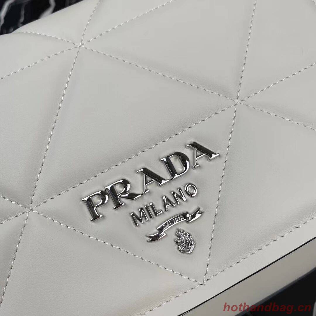 Prada System nappa leather patchwork bag 1BG283 white Prada System nappa leather patchwork bag 1BG283 white