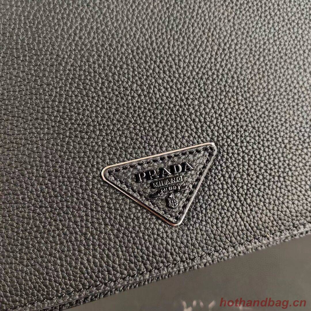 Prada leather shoulder bag 2VD012 black Prada leather shoulder bag 2VD012 black