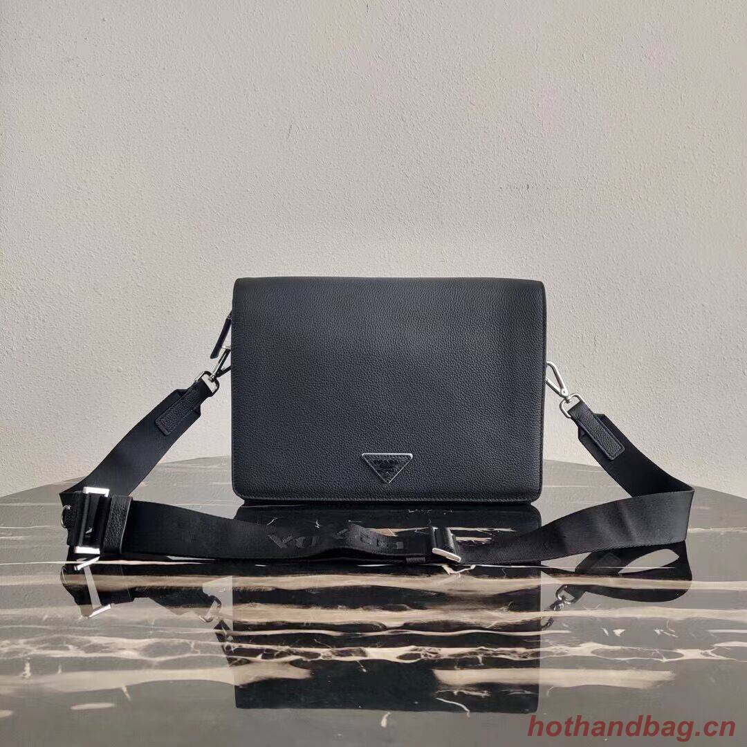 Prada leather shoulder bag 2VD012 black Prada leather shoulder bag 2VD012 black