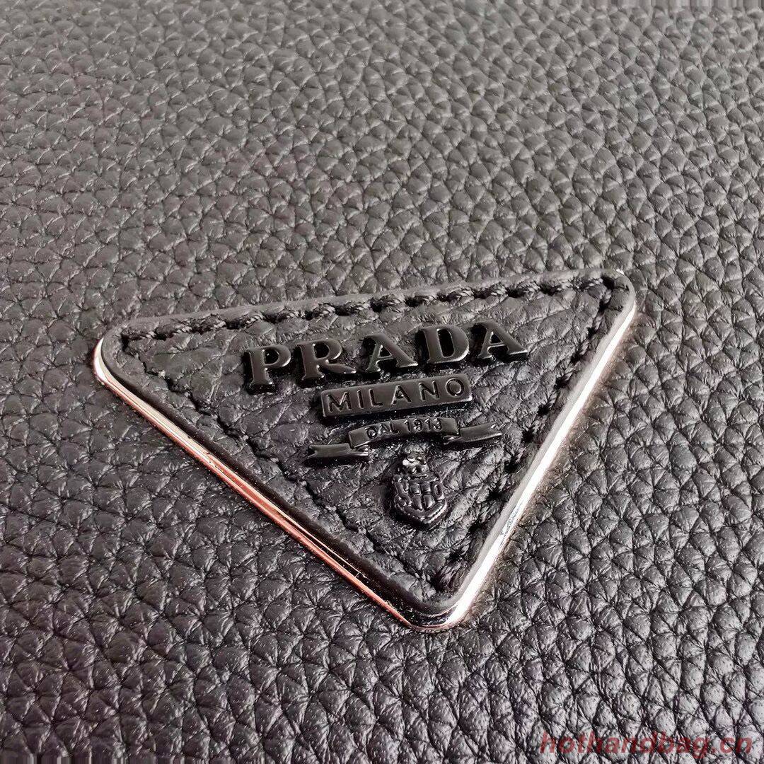 Prada leather shoulder bag 2VD012 black Prada leather shoulder bag 2VD012 black