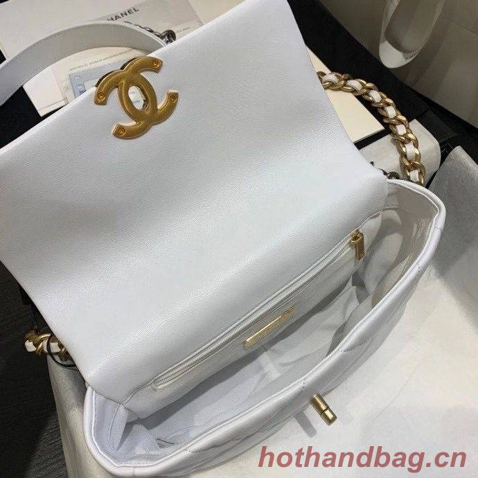 Chanel 19 flap bag AS1160 White Chanel 19 flap bag AS1160 White