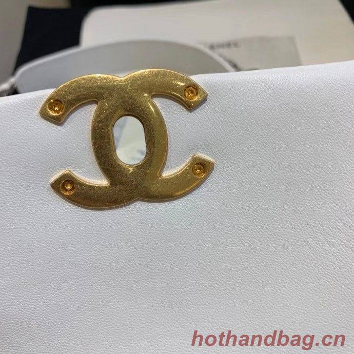 Chanel 19 flap bag AS1160 White Chanel 19 flap bag AS1160 White