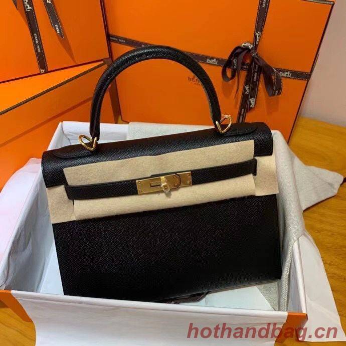 Hermes Kelly 28cm Shoulder Bags Epsom Leather KL28 Black Hermes Kelly 28cm Shoulder Bags Epsom Leather KL28 Black