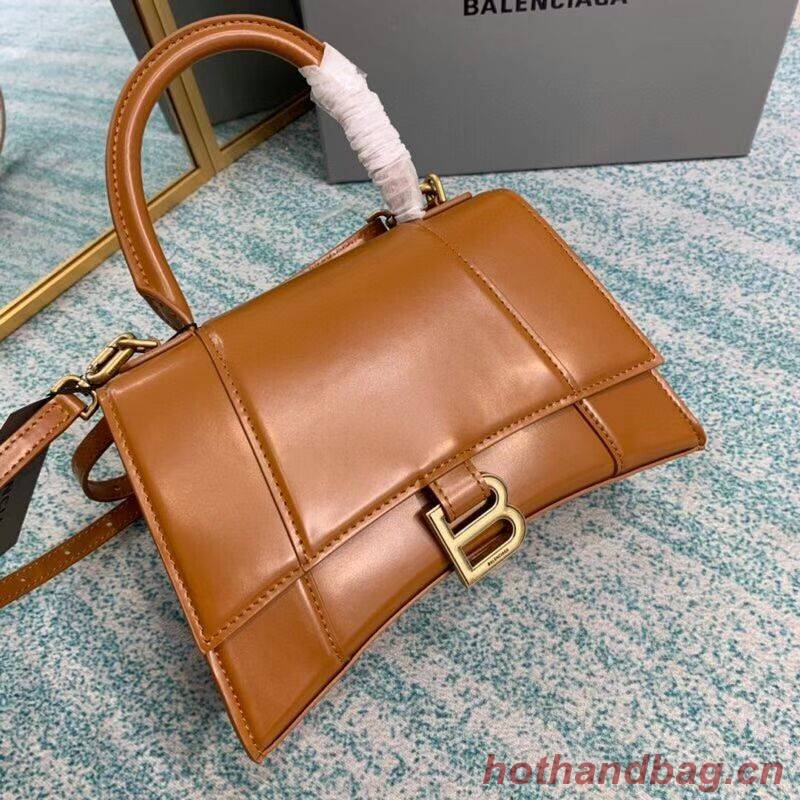 Balenciaga HOURGLASS SMALL TOP HANDLE BAG B108895-1 brown Balenciaga HOURGLASS SMALL TOP HANDLE BAG B108895-1 brown
