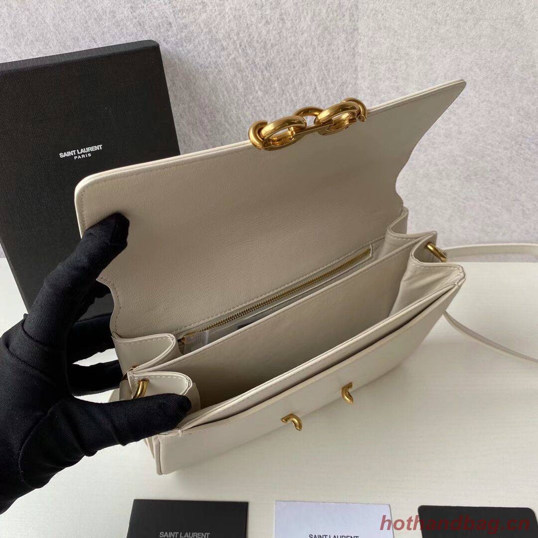 YSL LE MAILLON SATCHEL IN SMOOTH LEATHER 6497952 white YSL LE MAILLON SATCHEL IN SMOOTH LEATHER 6497952 white