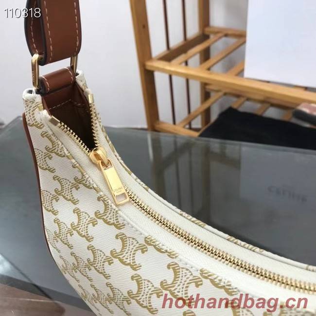 Celine AVA BAG IN TRIOMPHE CANVAS AND CALFSKIN 193952 WHITE 