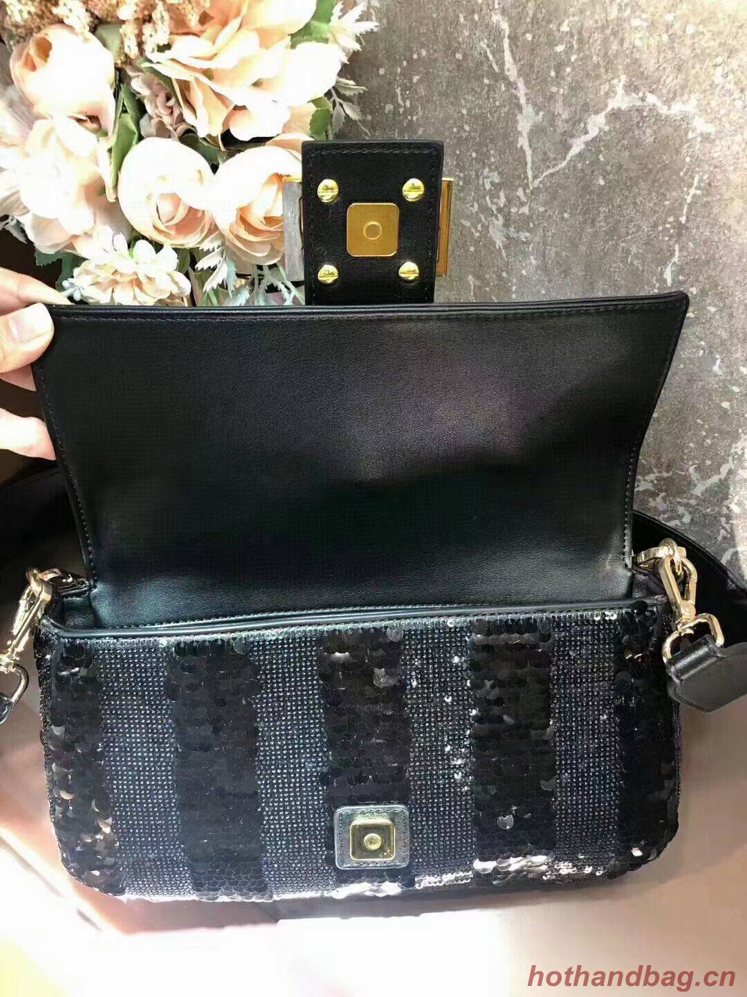 FENDI BAGUETTE Bag Pearl slice F1359 black FENDI BAGUETTE Bag Pearl slice F1359 black