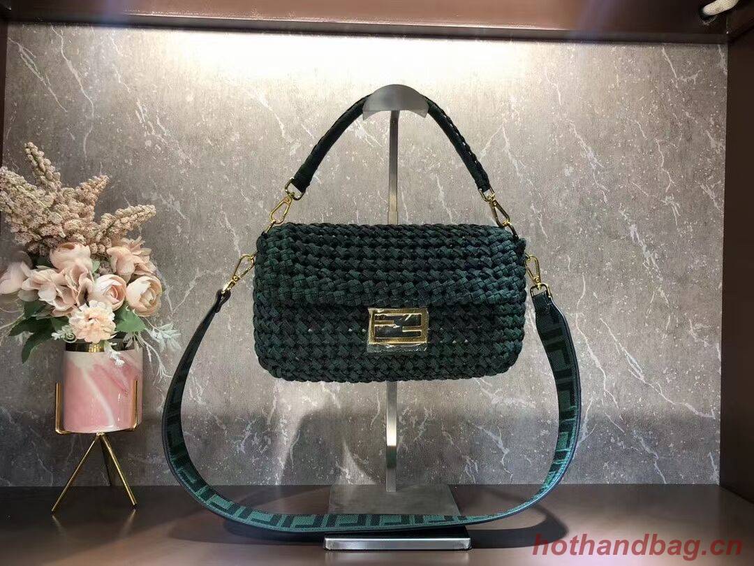 FENDI BAGUETTE Jacquard fabric interlace bag 8BR600A FENDI BAGUETTE Jacquard fabric interlace bag 8BR600A