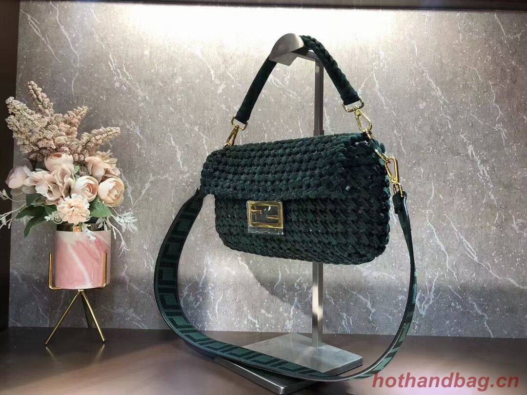 FENDI BAGUETTE Jacquard fabric interlace bag 8BR600A FENDI BAGUETTE Jacquard fabric interlace bag 8BR600A