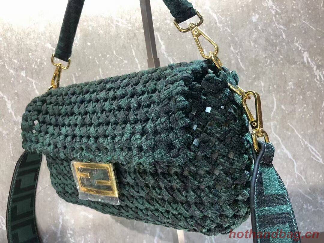 FENDI BAGUETTE Jacquard fabric interlace bag 8BR600A FENDI BAGUETTE Jacquard fabric interlace bag 8BR600A