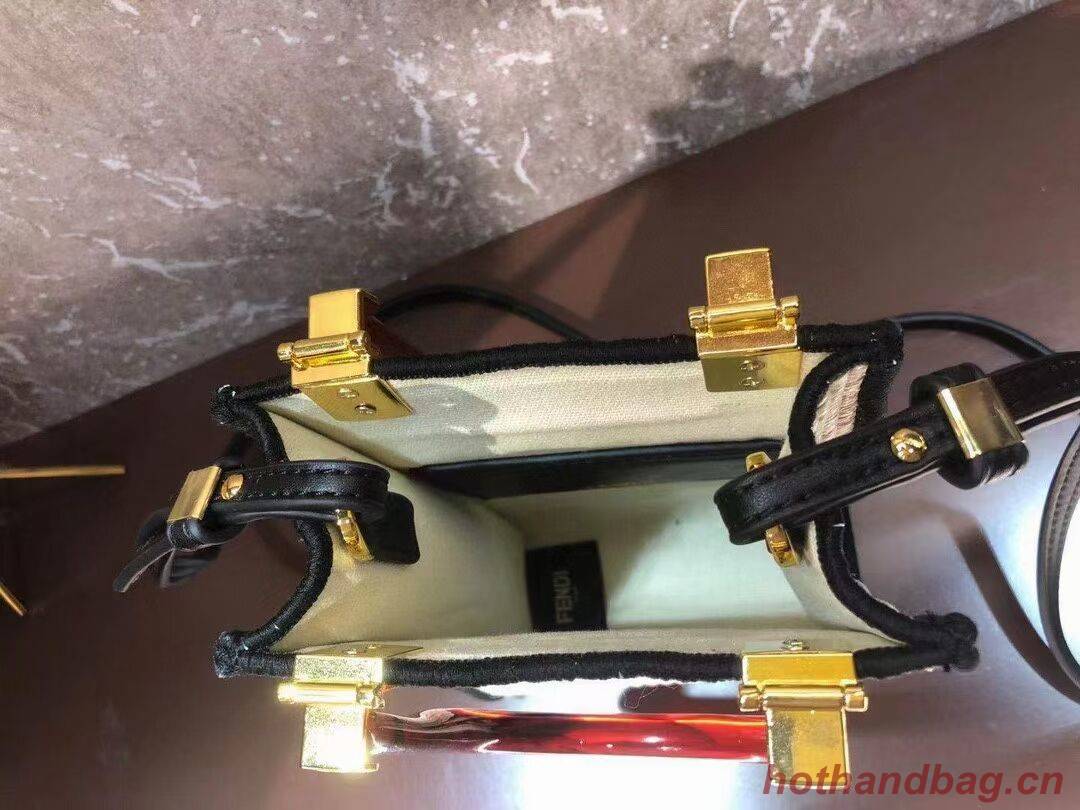 FENDI MINI SUNSHINE SHOPPER Braided straw mini-bag 8BS051 apricot FENDI MINI SUNSHINE SHOPPER Braided straw mini-bag 8BS051 apricot