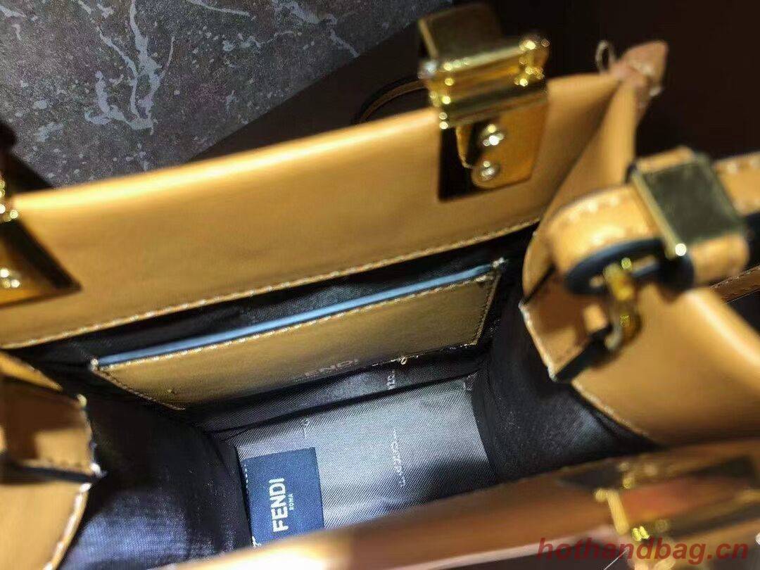 FENDI MINI SUNSHINE SHOPPER leather mini-bag 8BS051ABV orange FENDI MINI SUNSHINE SHOPPER leather mini-bag 8BS051ABV orange