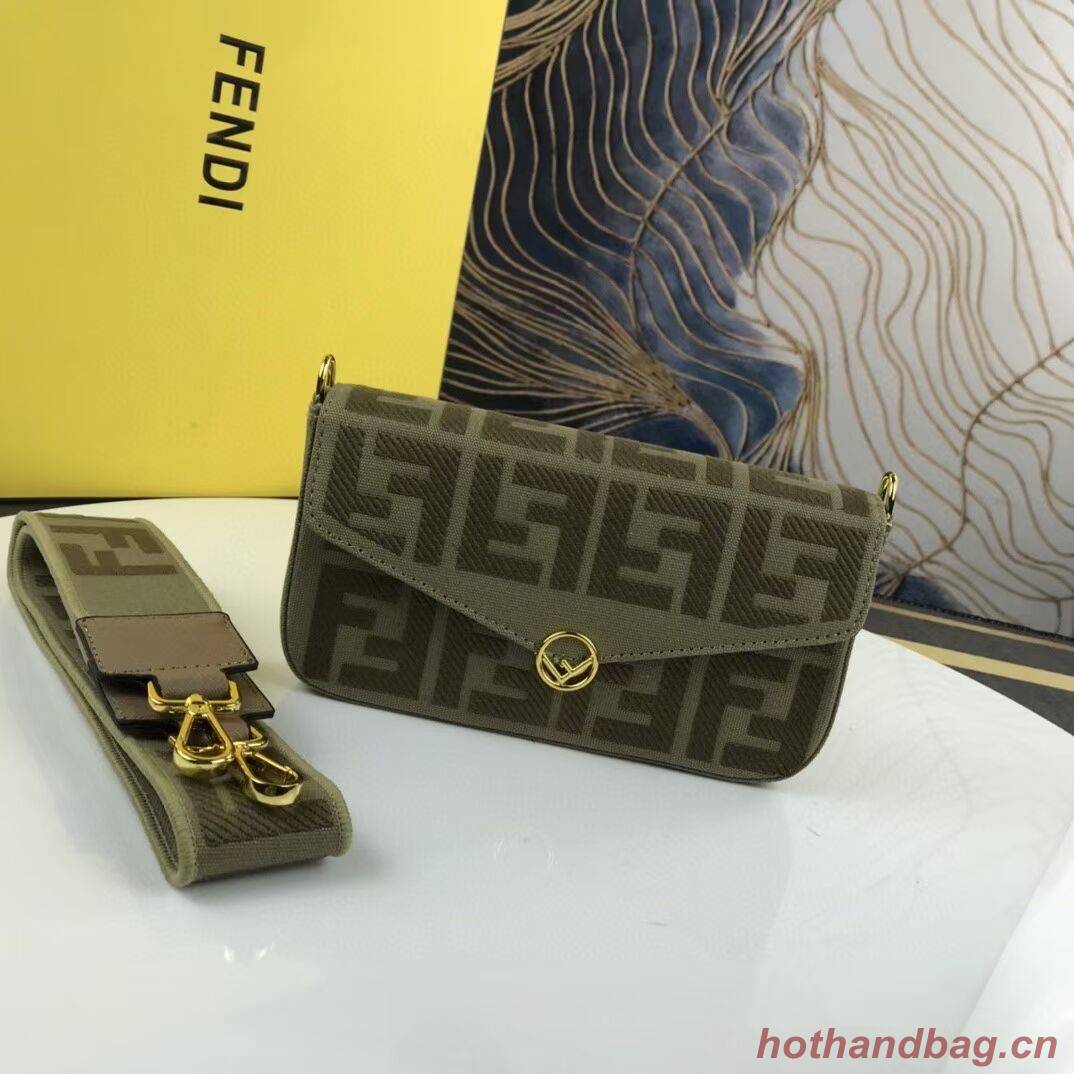 FENDI fabric bag F1230 green FENDI fabric bag F1230 green