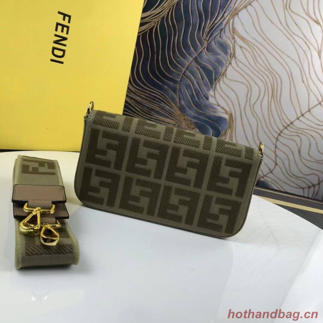 FENDI fabric bag F1230 green FENDI fabric bag F1230 green
