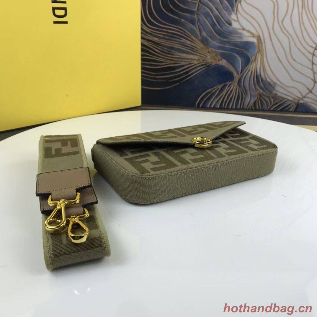 FENDI fabric bag F1230 green FENDI fabric bag F1230 green