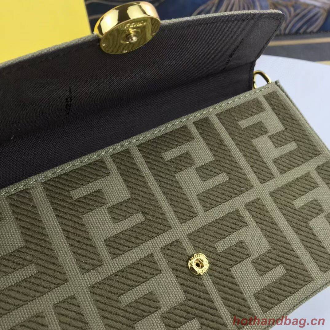 FENDI fabric bag F1230 green FENDI fabric bag F1230 green