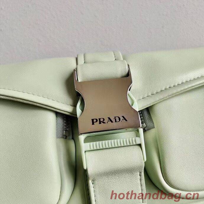 Prada Pocket nylon and brushed leather bag 1BD295 green Prada Pocket nylon and brushed leather bag 1BD295 green