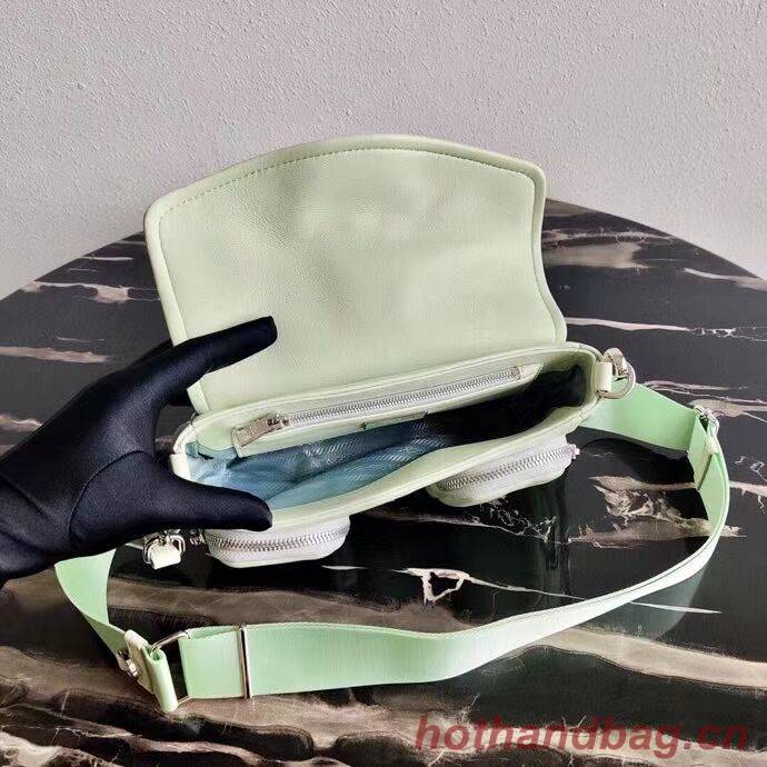 Prada Pocket nylon and brushed leather bag 1BD295 green Prada Pocket nylon and brushed leather bag 1BD295 green