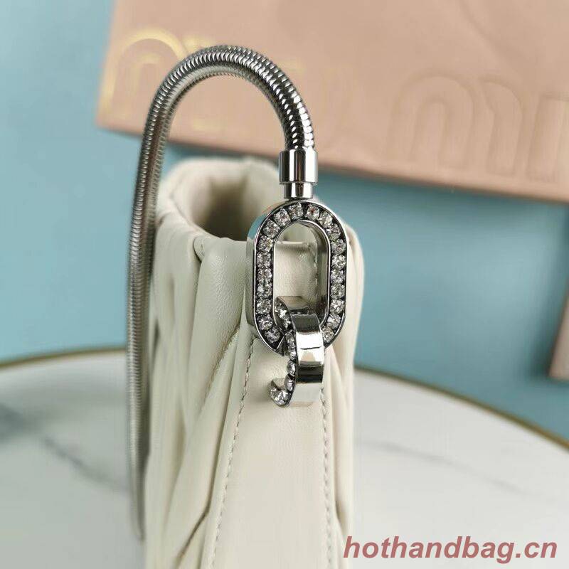 miu miu Matelasse Nappa Leather mini Shoulder Bag 5BH200 Silver miu miu Matelasse Nappa Leather mini Shoulder Bag 5BH200 Silver