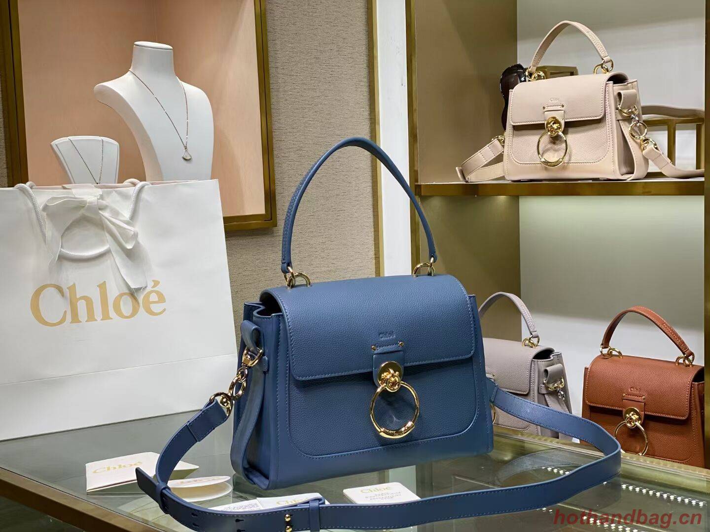 Chloe Original Calfskin Leather Bag C1142L blue Chloe Original Calfskin Leather Bag C1142L blue
