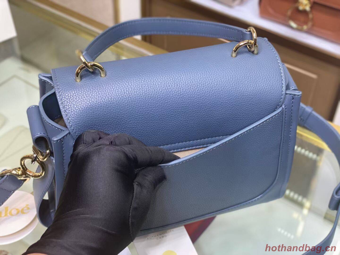 Chloe Original Calfskin Leather Bag C1142L blue Chloe Original Calfskin Leather Bag C1142L blue