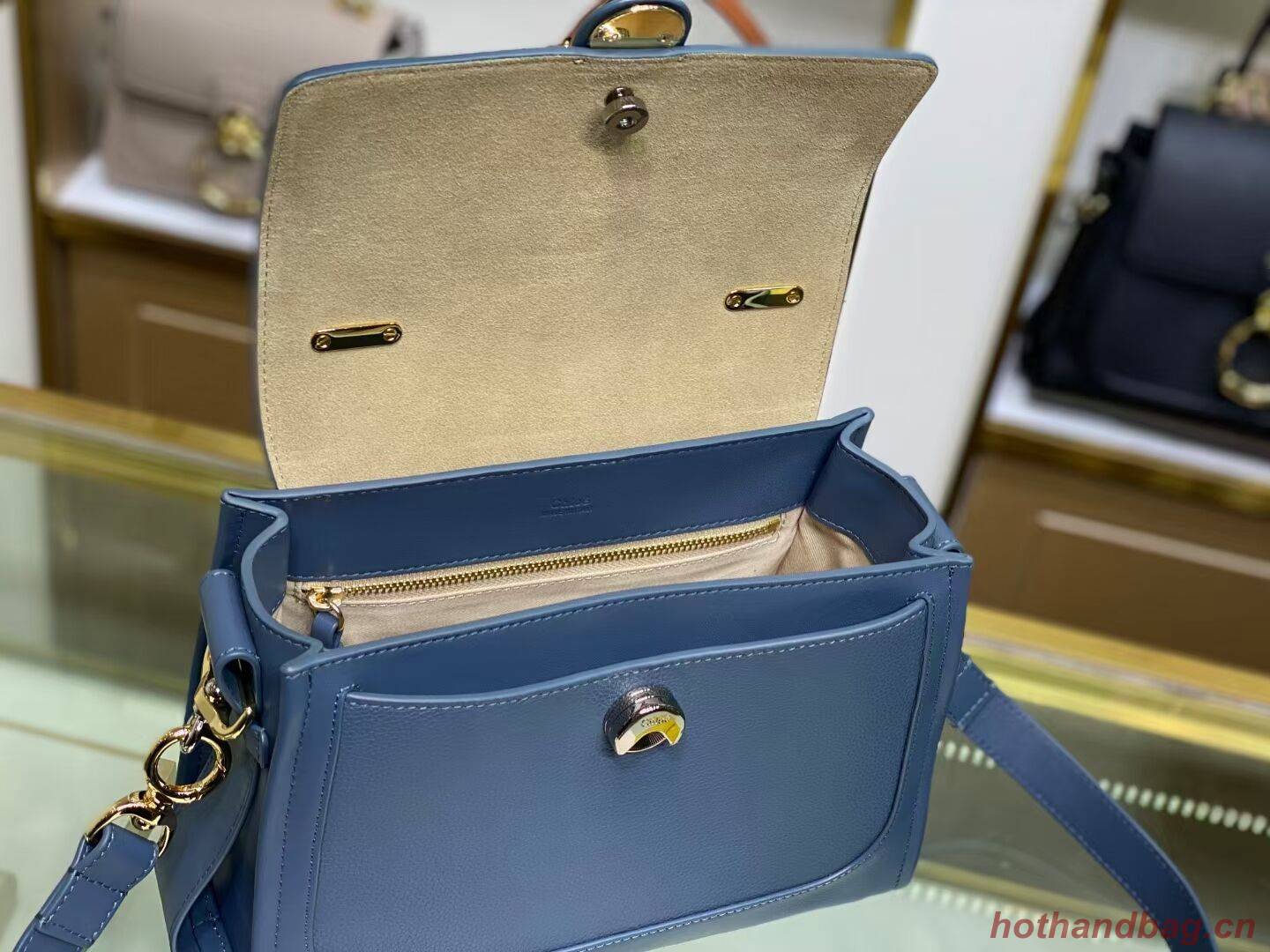 Chloe Original Calfskin Leather Bag C1142L blue Chloe Original Calfskin Leather Bag C1142L blue