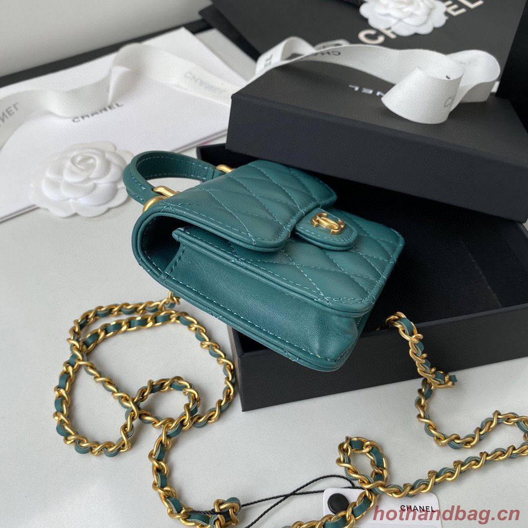 CHANEL Top Handle Micro Mini Wallet On Chain AP2200 Green CHANEL Top Handle Micro Mini Wallet On Chain AP2200 Green