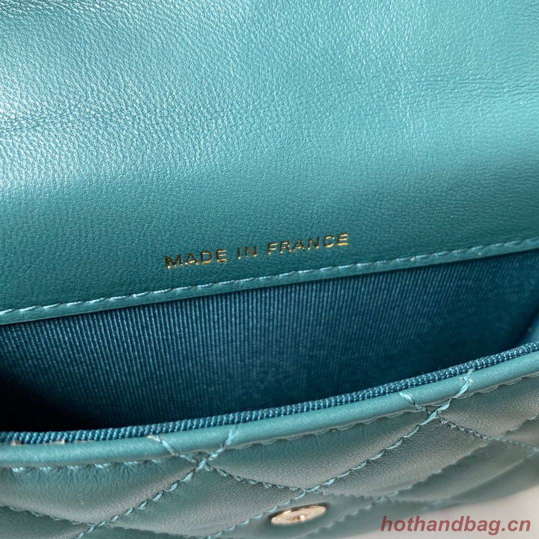 CHANEL Top Handle Micro Mini Wallet On Chain AP2200 Green CHANEL Top Handle Micro Mini Wallet On Chain AP2200 Green