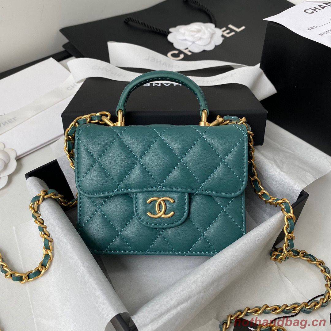 CHANEL Top Handle Micro Mini Wallet On Chain AP2200 Green CHANEL Top Handle Micro Mini Wallet On Chain AP2200 Green