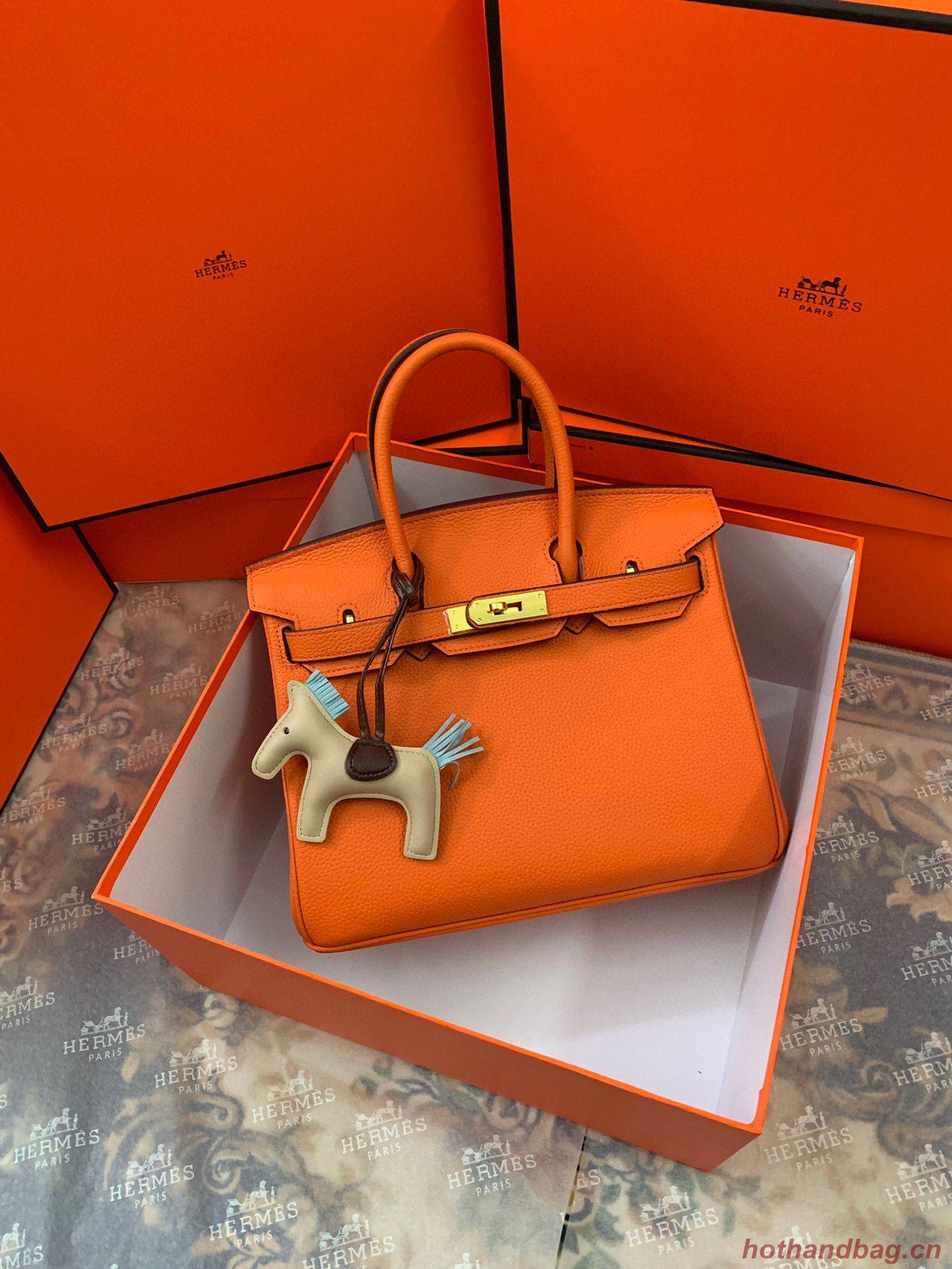 Hermes original Togo Leather HB35O Orange Hermes original Togo Leather HB35O Orange
