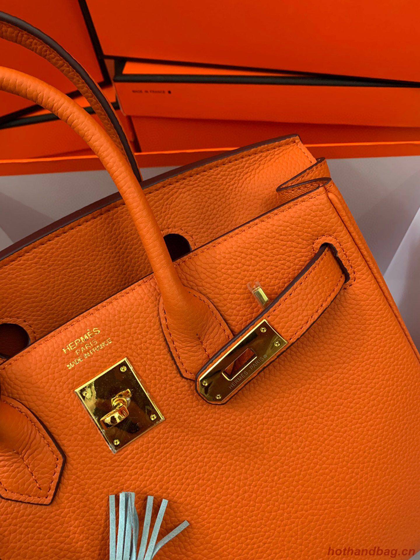 Hermes original Togo Leather HB35O Orange Hermes original Togo Leather HB35O Orange