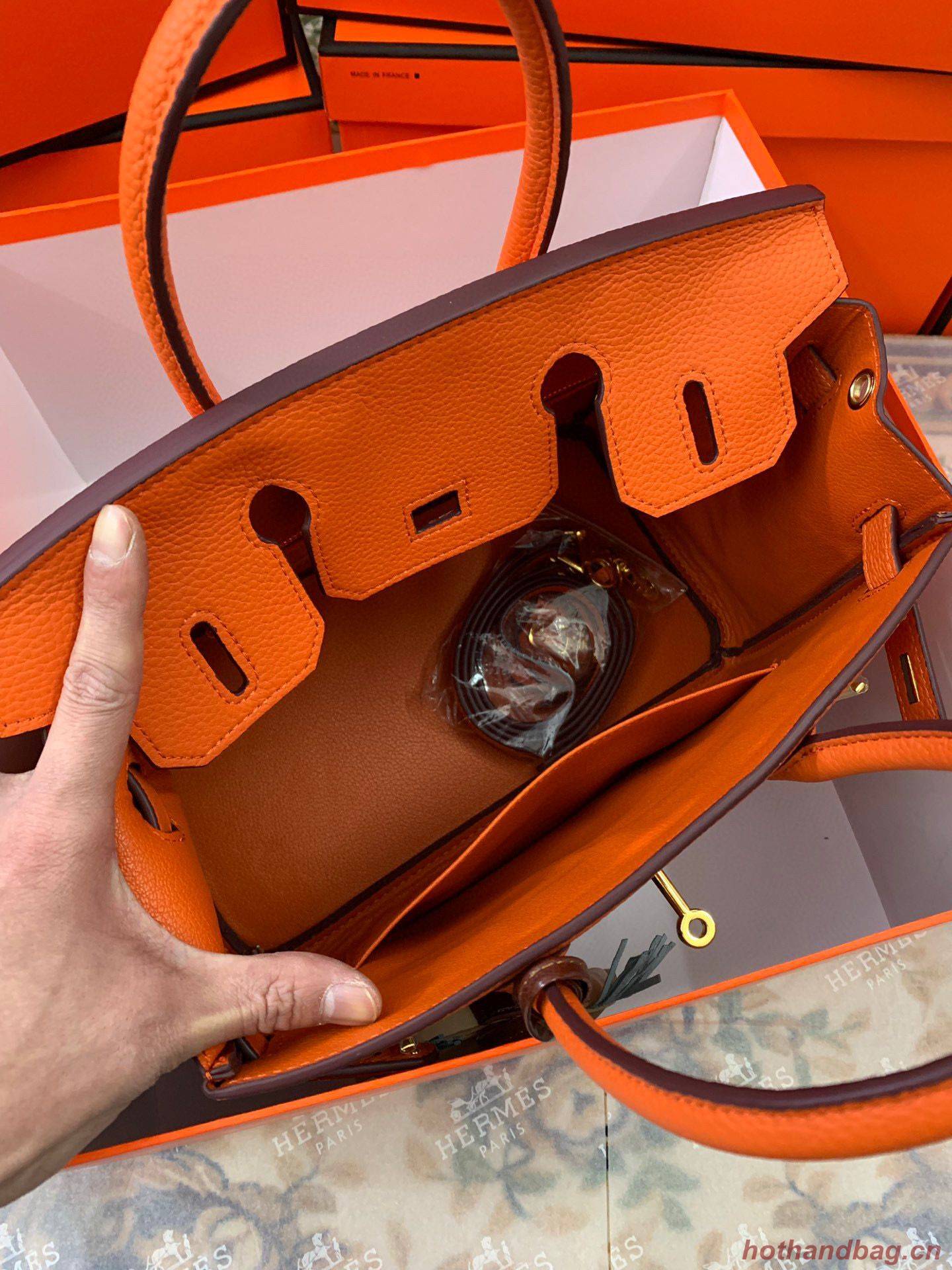Hermes original Togo Leather HB35O Orange Hermes original Togo Leather HB35O Orange