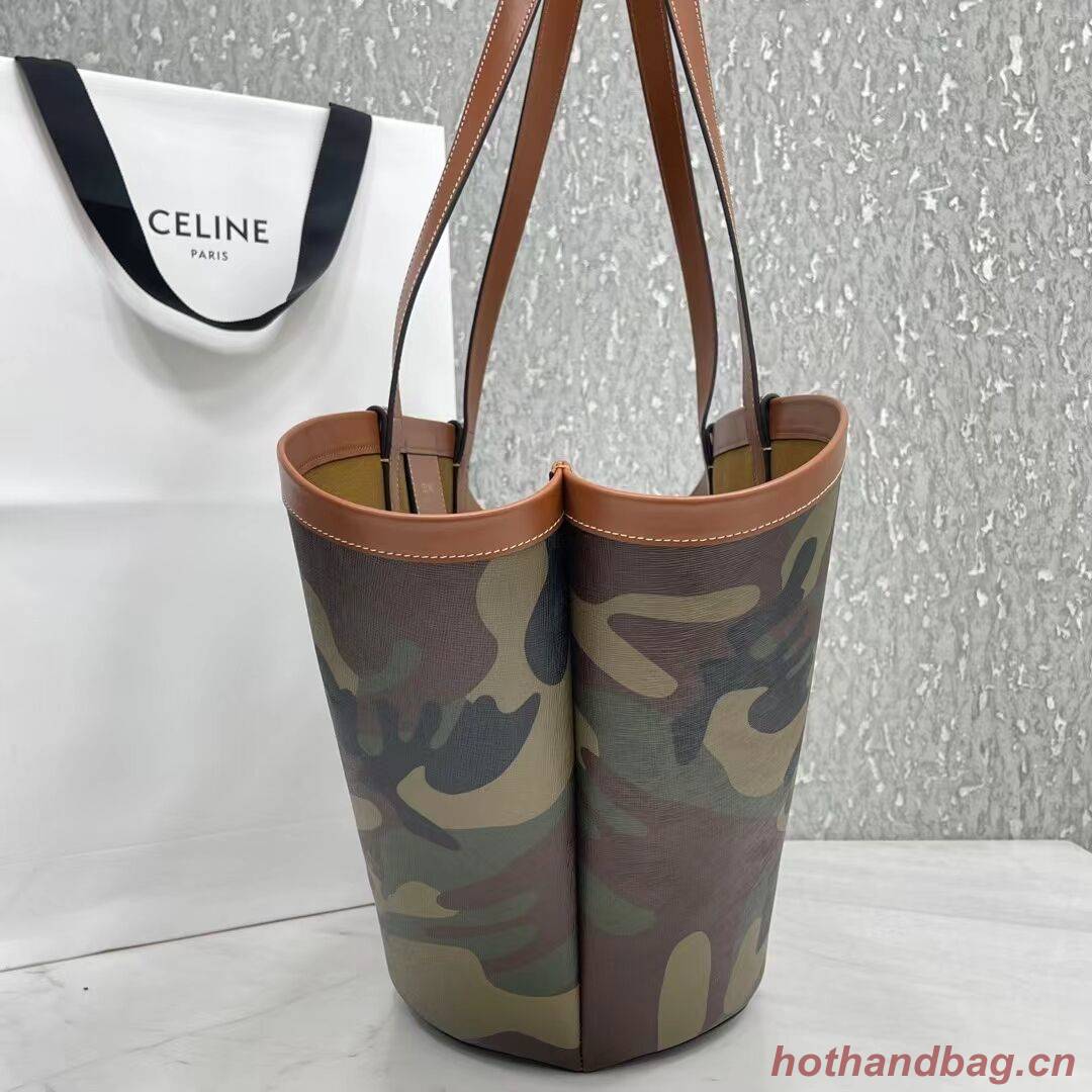 Celine MEDIUM COUFFIN BAG IN TRIOMPHE CANVAS CELINE PRINT 196262 green Celine MEDIUM COUFFIN BAG IN TRIOMPHE CANVAS CELINE PRINT 196262 green