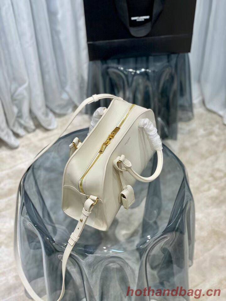 YSL CASSANDRA MEDIUM TOP HANDLE BAG IN GRAIN DE POUDRE EMBOSSED LEATHER Y305454 cream YSL CASSANDRA MEDIUM TOP HANDLE BAG IN GRAIN DE POUDRE EMBOSSED LEATHER Y305454 cream