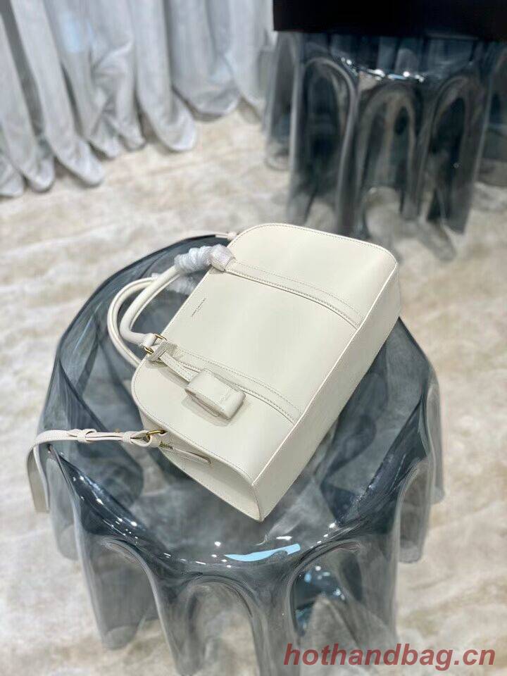 YSL CASSANDRA MEDIUM TOP HANDLE BAG IN GRAIN DE POUDRE EMBOSSED LEATHER Y305454 cream YSL CASSANDRA MEDIUM TOP HANDLE BAG IN GRAIN DE POUDRE EMBOSSED LEATHER Y305454 cream