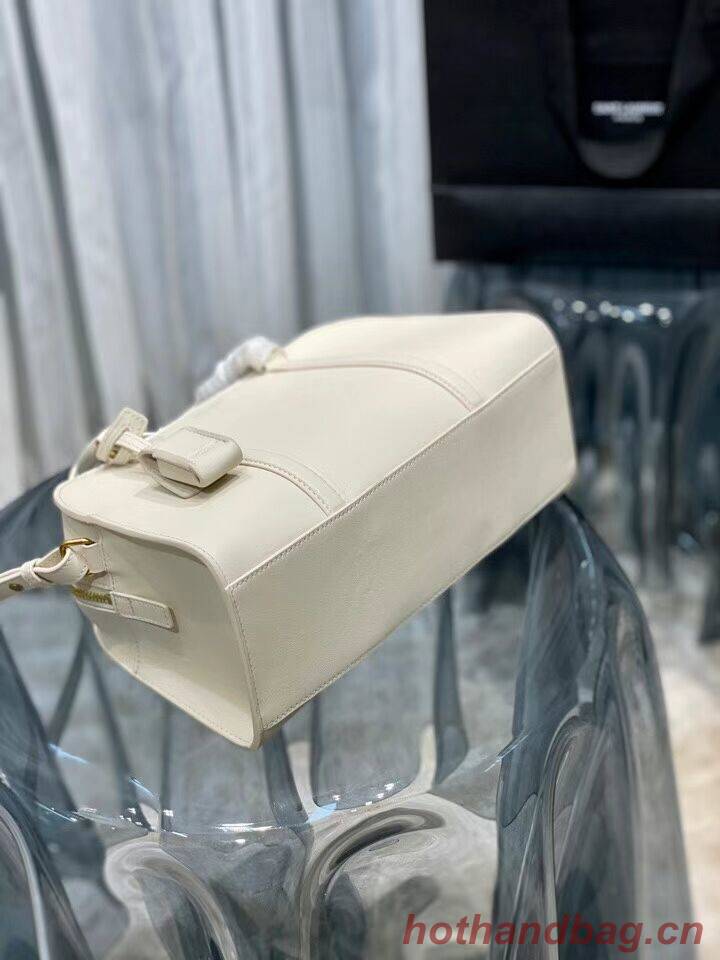 YSL CASSANDRA MEDIUM TOP HANDLE BAG IN GRAIN DE POUDRE EMBOSSED LEATHER Y305454 cream YSL CASSANDRA MEDIUM TOP HANDLE BAG IN GRAIN DE POUDRE EMBOSSED LEATHER Y305454 cream