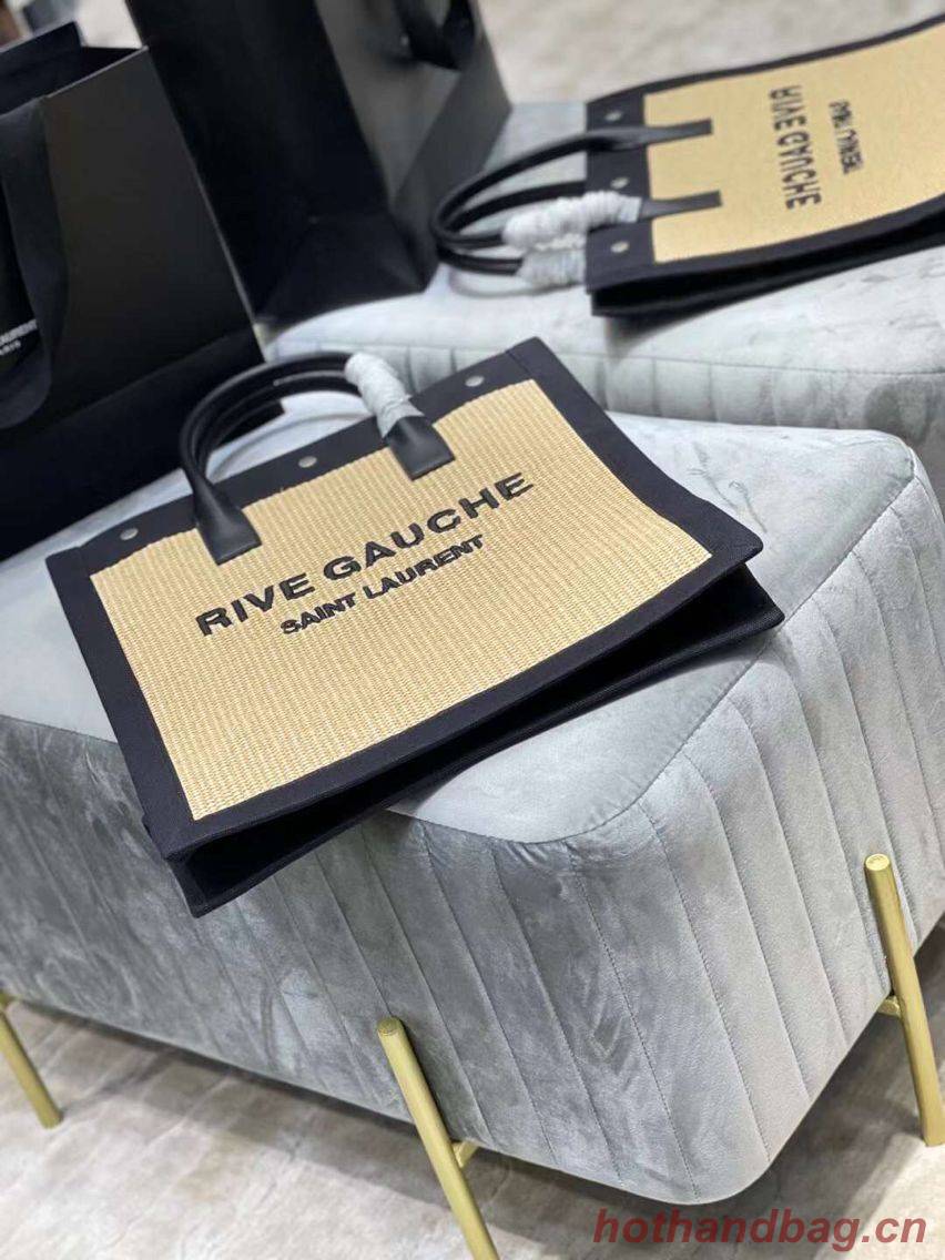 Yves Saint Laurent RIVE GAUCHE N/S SHOPPING BAG IN COTTON 9E1070 Beige Yves Saint Laurent RIVE GAUCHE N/S SHOPPING BAG IN COTTON 9E1070 Beige