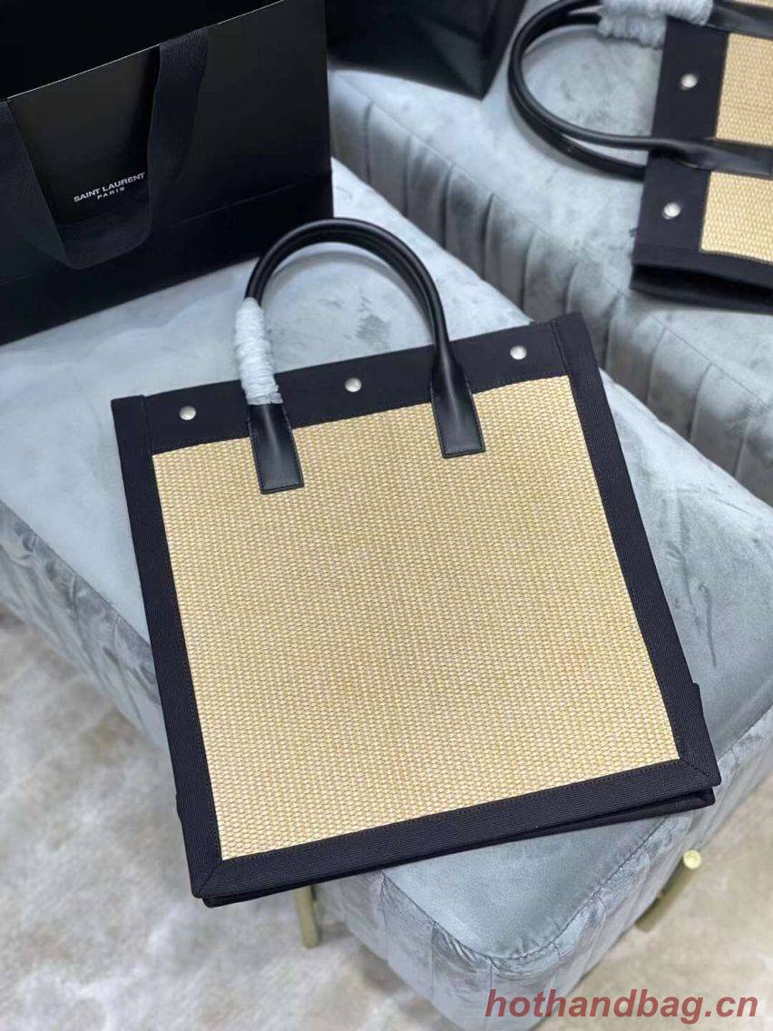 Yves Saint Laurent RIVE GAUCHE N/S SHOPPING BAG IN COTTON 9E1070 Beige Yves Saint Laurent RIVE GAUCHE N/S SHOPPING BAG IN COTTON 9E1070 Beige