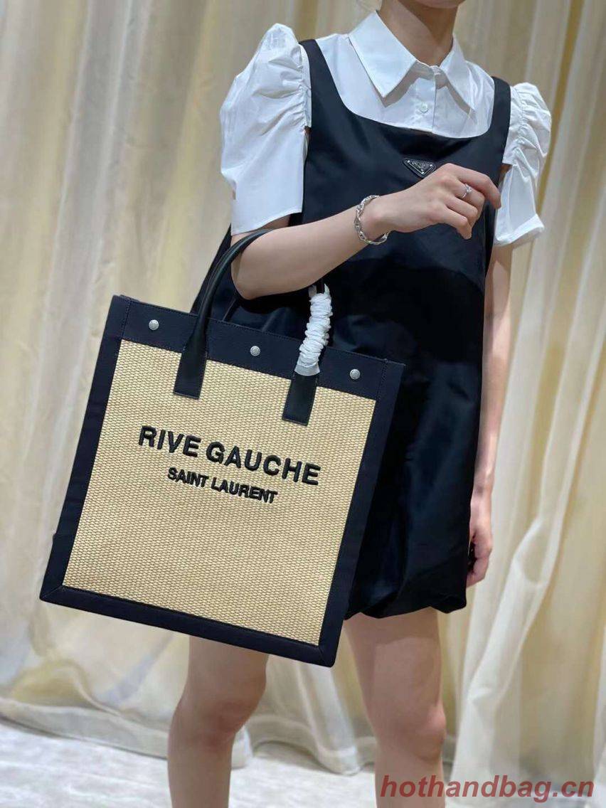 Yves Saint Laurent RIVE GAUCHE N/S SHOPPING BAG IN COTTON 9E1070 Beige Yves Saint Laurent RIVE GAUCHE N/S SHOPPING BAG IN COTTON 9E1070 Beige