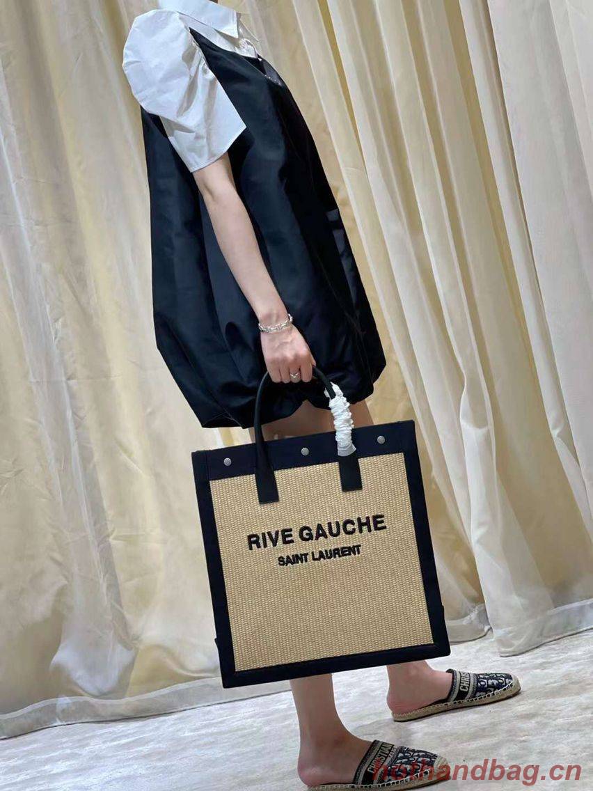 Yves Saint Laurent RIVE GAUCHE N/S SHOPPING BAG IN COTTON 9E1070 Beige Yves Saint Laurent RIVE GAUCHE N/S SHOPPING BAG IN COTTON 9E1070 Beige